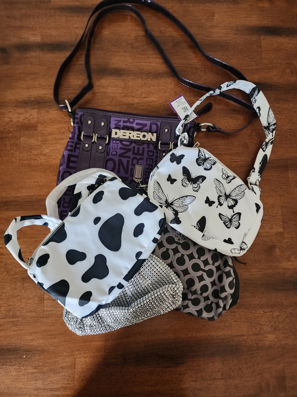Purse BUNDLE Dereon Purple Logo Crossbody Bag